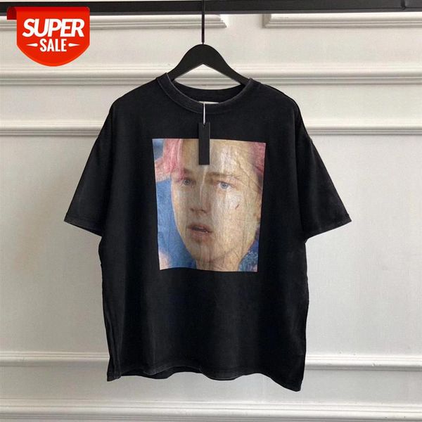 european and american high street printed short-sleeved t-shirt fashion leonardo portrait t #2k1y, White;black
european and american high street printed short-sleeved t-shirt fashion leonardo portrait t #2k1y, White;black