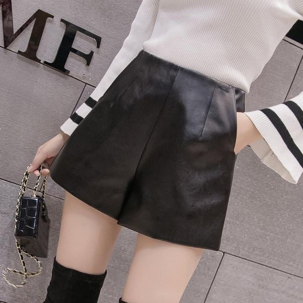 women's shorts wkoud winter women solid black pu leather short high waist warm boots with zip female casual wear dd3062, White;black
women's shorts wkoud winter women solid black pu leather short high waist warm boots with zip female casual wear dd3062, White;black