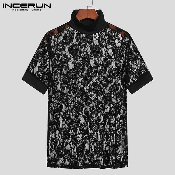 men's t-shirts 2021 men t shirt turtleneck mesh lace see through short sleeve casual tee streetwear party nightclub camisetas ince, White;black
men's t-shirts 2021 men t shirt turtleneck mesh lace see through short sleeve casual tee streetwear party nightclub camisetas ince, White;black