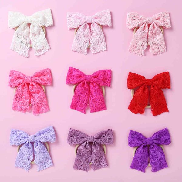 36pc/lot 4.4" handtied bows with thin nylon or clips for girls kids lace bow elastic headband hair accessories, Pink
36pc/lot 4.4" handtied bows with thin nylon or clips for girls kids lace bow elastic headband hair accessories, Pink