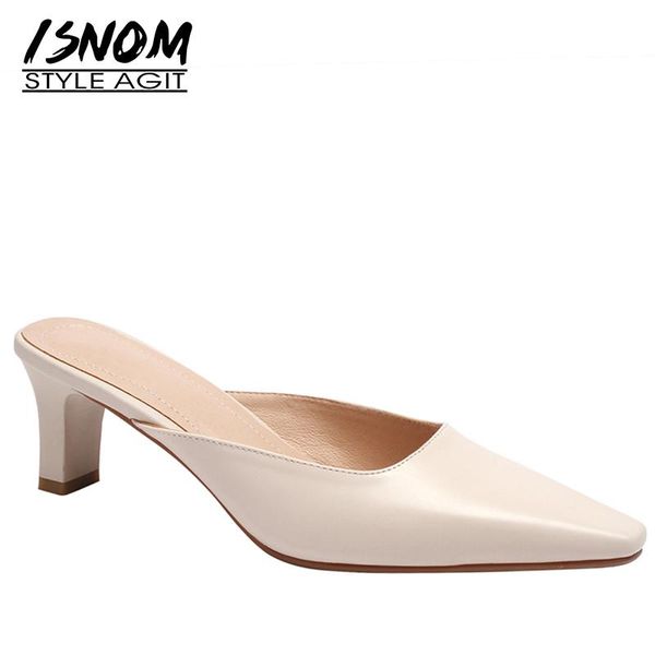 slippers isnom thick high heels woman square toe footwear genuine leather slides female shoes mules women summer 2021, Black
slippers isnom thick high heels woman square toe footwear genuine leather slides female shoes mules women summer 2021, Black