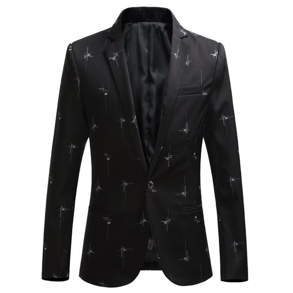 men's suits & blazers suit jacket high-quality social formal dress tuxedo print business boutique fashion brand clothing slim men blaze, White;black 
men's suits & blazers suit jacket high-quality social formal dress tuxedo print business boutique fashion brand clothing slim men blaze, White;black