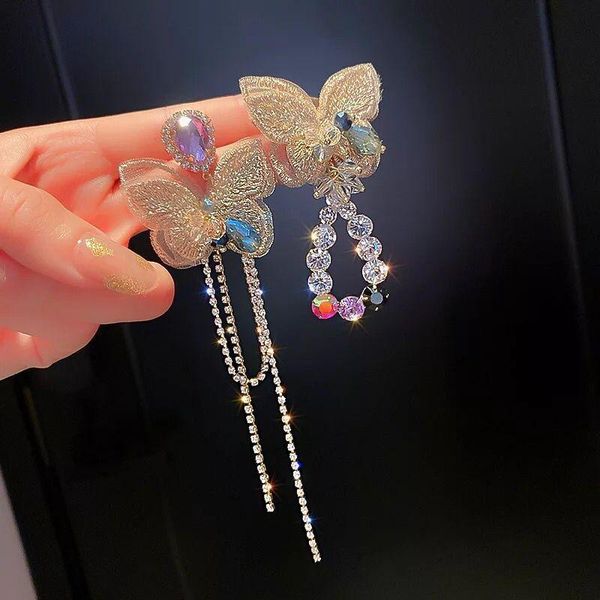 dangle & chandelier korean luxury colorful crystal butterfly earrings for women elegant fashion rhinestone tassel party jewelry gift, Silver
dangle & chandelier korean luxury colorful crystal butterfly earrings for women elegant fashion rhinestone tassel party jewelry gift, Silver