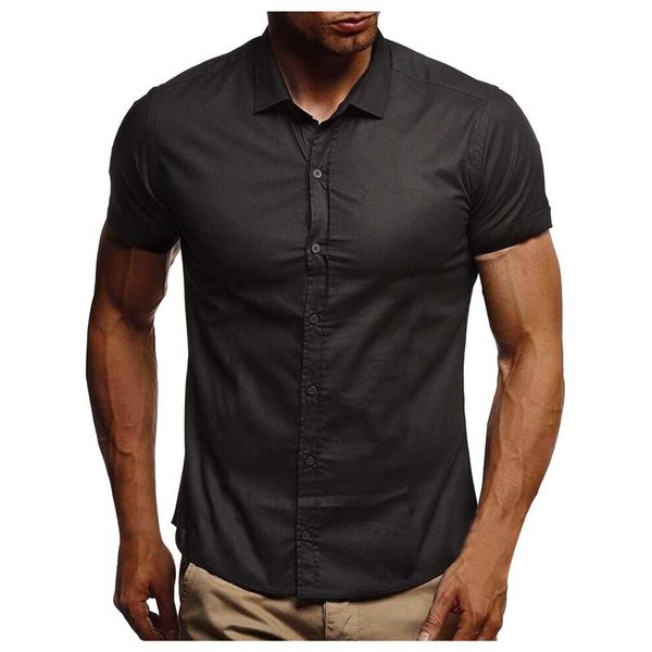 men's casual shirts business affairs blouse summer solid short sleeve button turn-down collar shirt men hawaiian chemise, White;black
men's casual shirts business affairs blouse summer solid short sleeve button turn-down collar shirt men hawaiian chemise, White;black