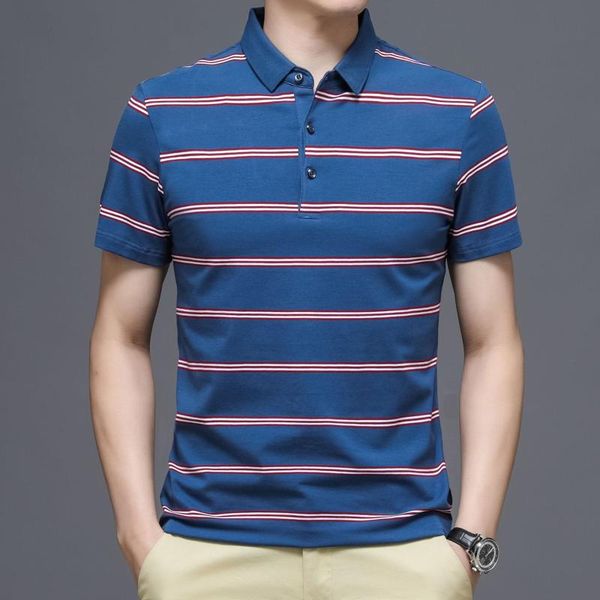 men's polos summer clothing, color-stripe striped shirt, business casual short-sleeved plus size shirt, White;black
men's polos summer clothing, color-stripe striped shirt, business casual short-sleeved plus size shirt, White;black