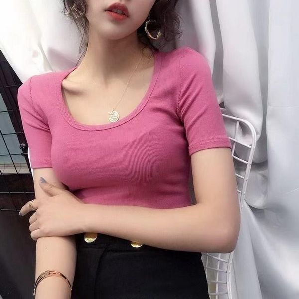women's t-shirt woman summer korean sytle solid color o neck short sleeve slim elastic ladies tee shirt female basic tshirt student, White
women's t-shirt woman summer korean sytle solid color o neck short sleeve slim elastic ladies tee shirt female basic tshirt student, White
