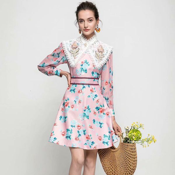 spring retro printing flowers thin lace mesh dress quality women's clothes, Black;gray
spring retro printing flowers thin lace mesh dress quality women's clothes, Black;gray