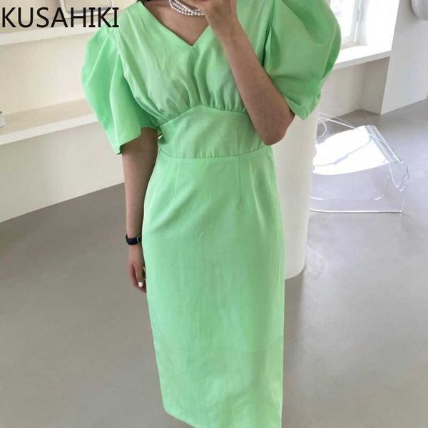 kusahiki summer elegant dresses women puff sleeve v-neck dress summer korean slim waist split vestidos femme 6h772 210602, Black;gray
kusahiki summer elegant dresses women puff sleeve v-neck dress summer korean slim waist split vestidos femme 6h772 210602, Black;gray