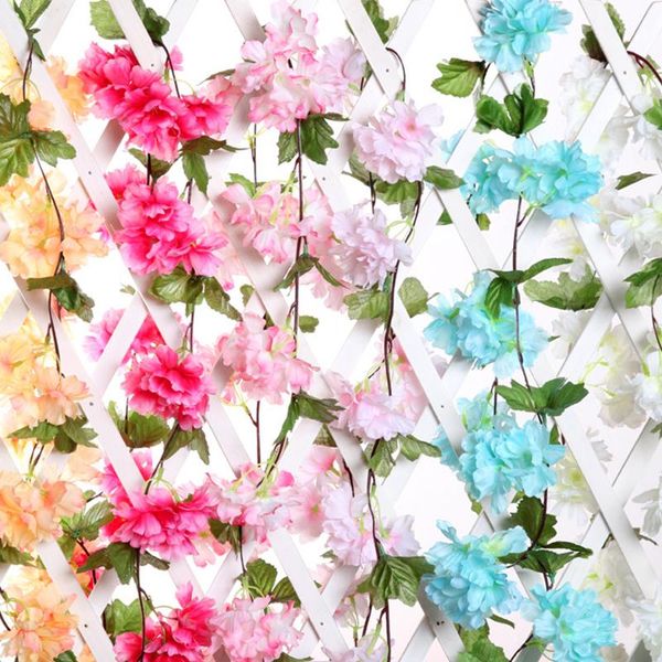 1.8m artificial flowers cherry blossom vine silk fake flower rattan for wedding decoration hanging garland home decor decorative & wreaths
1.8m artificial flowers cherry blossom vine silk fake flower rattan for wedding decoration hanging garland home decor decorative & wreaths
