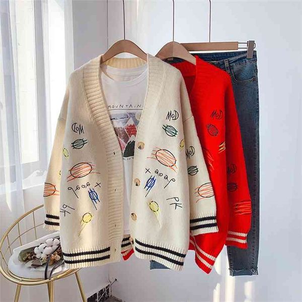 women casual sweater and cardigans autumn winter long graffiti knit jackets coat 210430, Black;gray
women casual sweater and cardigans autumn winter long graffiti knit jackets coat 210430, Black;gray