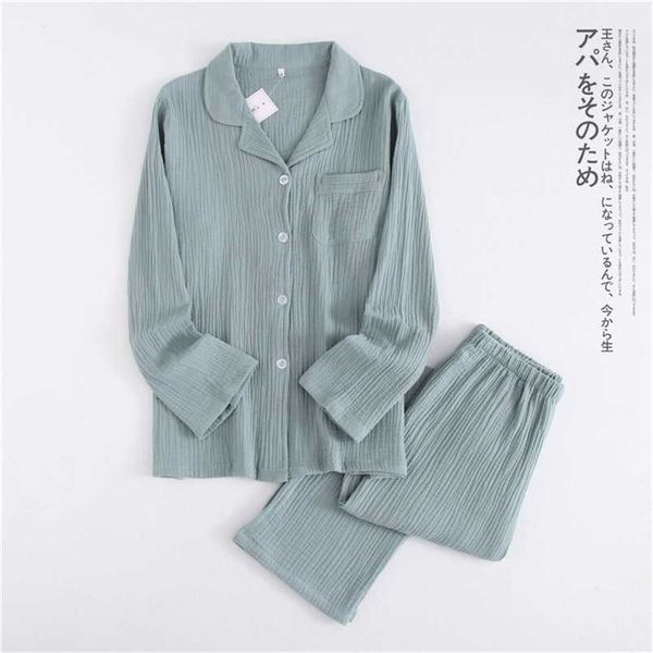 japanese cotton crepe men's long-sleeved + trousers pajamas spring and autumn thin couple home service suit ladies pajamas 211023, Black;red
japanese cotton crepe men's long-sleeved + trousers pajamas spring and autumn thin couple home service suit ladies pajamas 211023, Black;red