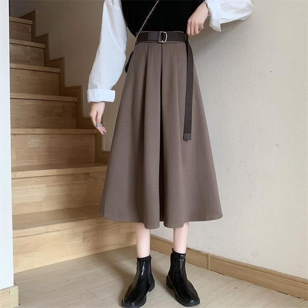 skirts mid skirt women 2021 solid simple elegant high waist a-line korean loose retro casual all-match with belt maxi streetwear, Black
skirts mid skirt women 2021 solid simple elegant high waist a-line korean loose retro casual all-match with belt maxi streetwear, Black