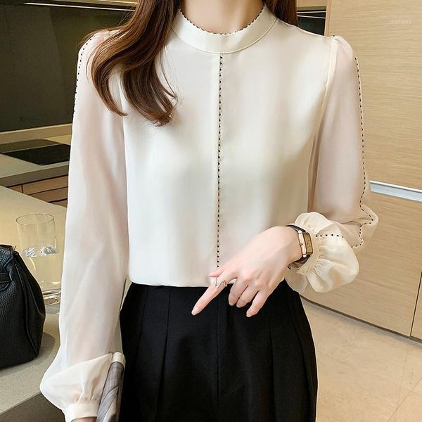 women's blouses & shirts chiffon shirt female stand collar white long sleeve 2021 autumn french mujer blusas elegantes women 2045
women's blouses & shirts chiffon shirt female stand collar white long sleeve 2021 autumn french mujer blusas elegantes women 2045