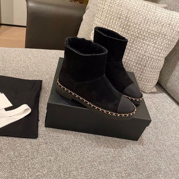 boots arrival women's genuine leather shoes round toes snow flat with classic brand for woman, Black
boots arrival women's genuine leather shoes round toes snow flat with classic brand for woman, Black