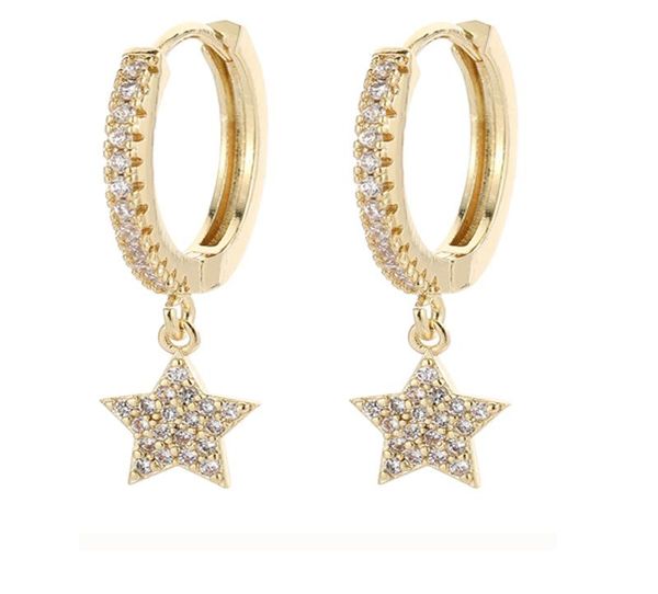 hoop & huggie fashion shiny cubic zircon star and moon earrings good quality for women girls jewelry ear rings, Golden;silver
hoop & huggie fashion shiny cubic zircon star and moon earrings good quality for women girls jewelry ear rings, Golden;silver