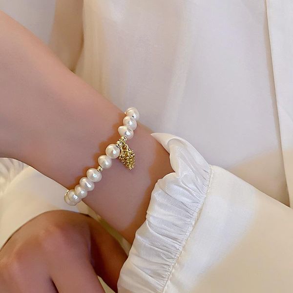 link, chain personality jewelry with freshwater pearl girl girlfriends bracelet baroque midsummer fruit for female wedding party, Black
link, chain personality jewelry with freshwater pearl girl girlfriends bracelet baroque midsummer fruit for female wedding party, Black