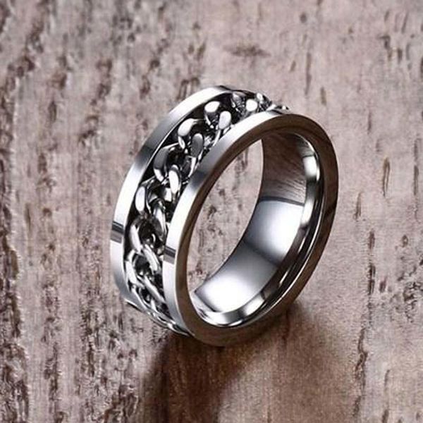 cluster rings 8mm men's anti stress ring curb chain spinner band in silver color stainless steel male jewelry anillos alliance anel, Golden;silver
cluster rings 8mm men's anti stress ring curb chain spinner band in silver color stainless steel male jewelry anillos alliance anel, Golden;silver
