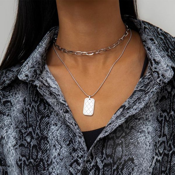 pendant necklaces lacteo neo gothic geometric square necklace for women 2021 fashion trendy multilayer stainless steel choker, Silver
pendant necklaces lacteo neo gothic geometric square necklace for women 2021 fashion trendy multilayer stainless steel choker, Silver