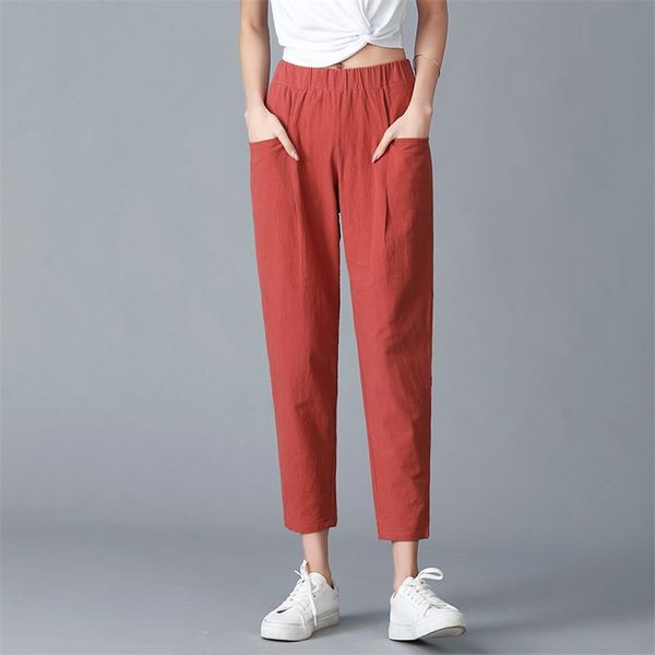 100% cotton pants for women trousers loose casual solid color harem plus size 's summer f144 210915, Black;white
100% cotton pants for women trousers loose casual solid color harem plus size 's summer f144 210915, Black;white