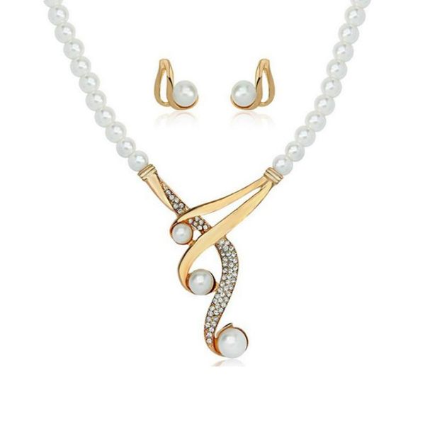 chains bridal jewelry selling pear pearl necklace earring set deep v clavicle pendant personalized temperament, Silver
chains bridal jewelry selling pear pearl necklace earring set deep v clavicle pendant personalized temperament, Silver