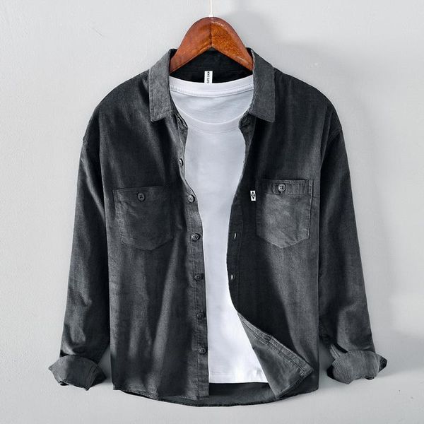 men's casual shirts design long sleeve 100% cotton corduroy shirt men brand trendy comfortable for chemise camisa, White;black
men's casual shirts design long sleeve 100% cotton corduroy shirt men brand trendy comfortable for chemise camisa, White;black