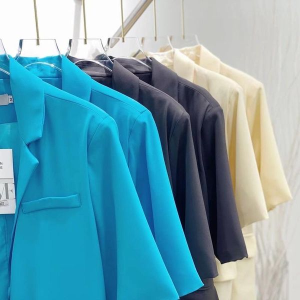 women's suits & blazers 2021 fashion casual short-sleeved suit jacket women spring korean style loose design temperament slim thin, White;black
women's suits & blazers 2021 fashion casual short-sleeved suit jacket women spring korean style loose design temperament slim thin, White;black