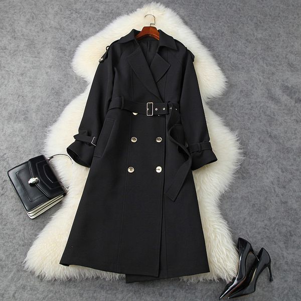 women's trench coats fall autumn long sleeve notched-lapel black pure color belted double-breasted coat elegant casual outwear lsp25t11, Tan;black
women's trench coats fall autumn long sleeve notched-lapel black pure color belted double-breasted coat elegant casual outwear lsp25t11, Tan;black
