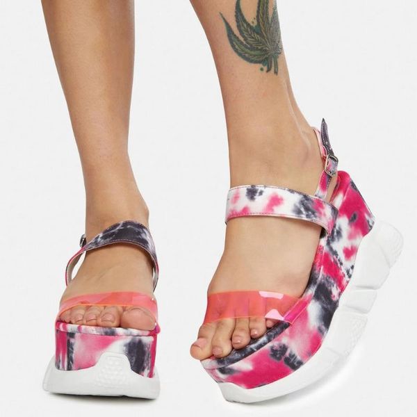 big size 43 tie dye color gothic cosplay thick platform wedges summer print women fashion shoes sandals dress, Black
big size 43 tie dye color gothic cosplay thick platform wedges summer print women fashion shoes sandals dress, Black