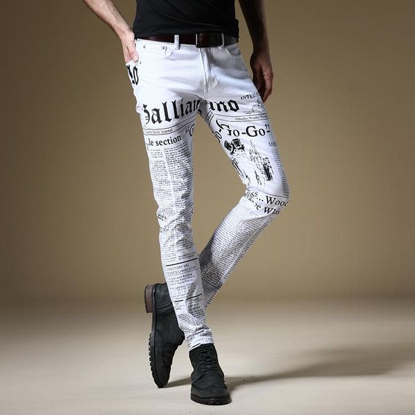 men's jeans men spaper printed white straight pants slim fit hip hop streetwear cotton stretch denim trousers srdo, Blue
men's jeans men spaper printed white straight pants slim fit hip hop streetwear cotton stretch denim trousers srdo, Blue