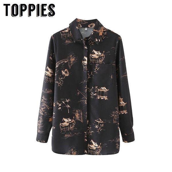 ies long sleeve bloues women black printing blouse vintage clothing women 210412, White
ies long sleeve bloues women black printing blouse vintage clothing women 210412, White