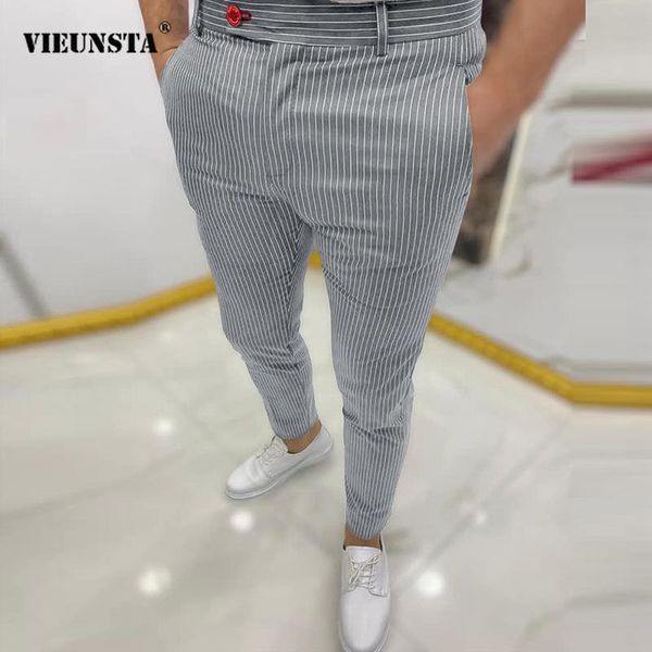 men's pants spring autumn mid waist skinny long business casual slim trousers fashion striped printing pencil for men 2021, Black
men's pants spring autumn mid waist skinny long business casual slim trousers fashion striped printing pencil for men 2021, Black