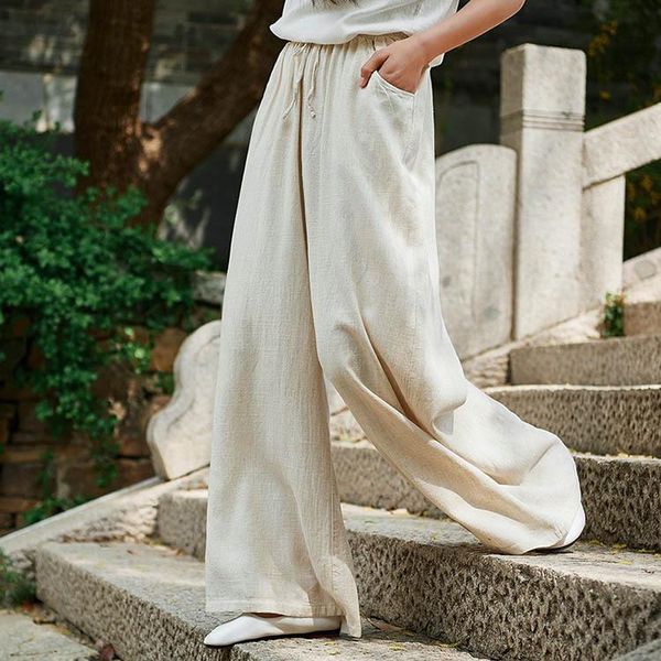 women's pants & capris spring summer 2021 straight pantalon femme bottoms chinese style retro wide trousers breathable linen clothes, Black;white
women's pants & capris spring summer 2021 straight pantalon femme bottoms chinese style retro wide trousers breathable linen clothes, Black;white