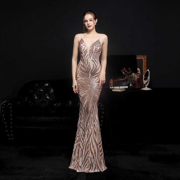 luxury party evening dress 18590#2021 sequin fishtail long performance net red activity banquet car model etiquette evening, White;pink
luxury party evening dress 18590#2021 sequin fishtail long performance net red activity banquet car model etiquette evening, White;pink