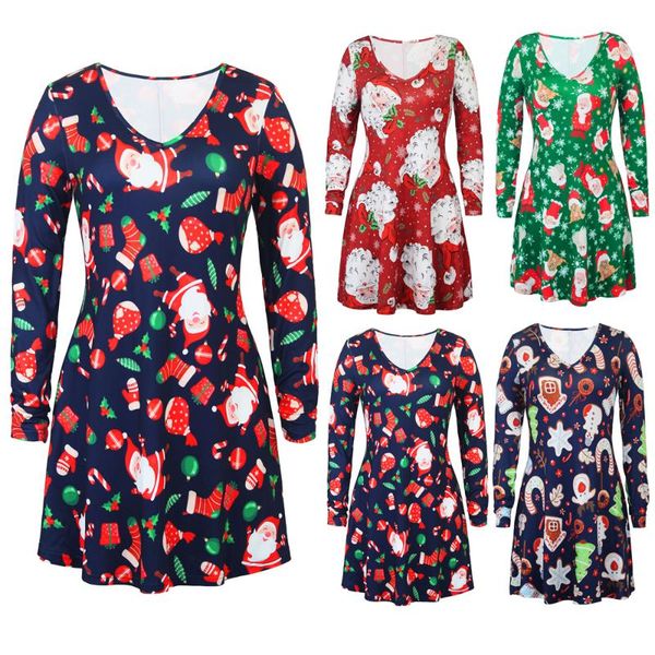 women's chrismas santa claus printed long sleeve v neck casual xmas dress autumn a line swing -xxxl dresses, Black;gray
women's chrismas santa claus printed long sleeve v neck casual xmas dress autumn a line swing -xxxl dresses, Black;gray