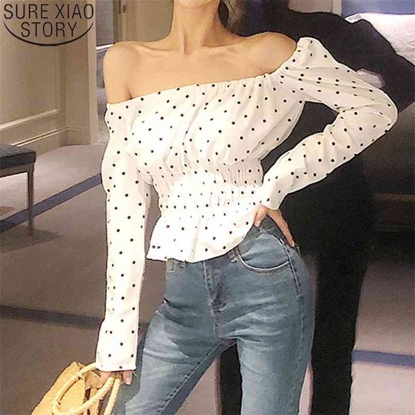 off-shoulder blouse slash neck fashion polka dot women spring sweet white casual blusas 13322 210506
off-shoulder blouse slash neck fashion polka dot women spring sweet white casual blusas 13322 210506