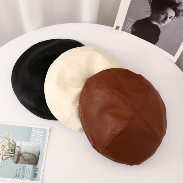 hat women fashion leather beret solid color wild octagonal korean student painter berets, Blue;gray
hat women fashion leather beret solid color wild octagonal korean student painter berets, Blue;gray