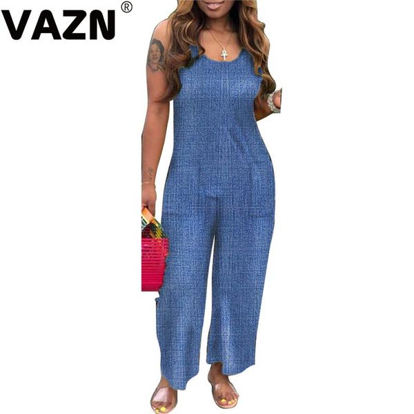women's jumpsuits & rompers vazn high street 2021 summer lady blue solid long straigh jumpsuit sleeveless o-neck zipper, Black;white
women's jumpsuits & rompers vazn high street 2021 summer lady blue solid long straigh jumpsuit sleeveless o-neck zipper, Black;white