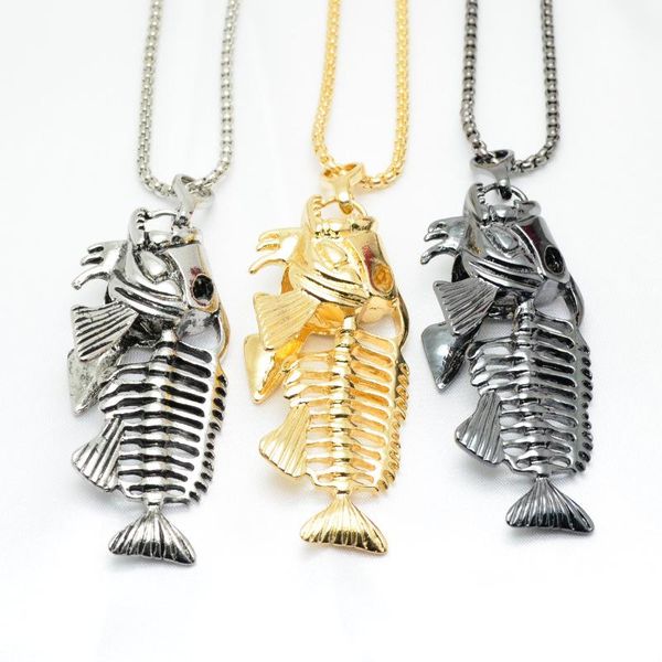 pendant necklaces alloy fishbone necklace hip hop men's jewelry fashion simple retro metal fish bone box chain dropship, Silver 
pendant necklaces alloy fishbone necklace hip hop men's jewelry fashion simple retro metal fish bone box chain dropship, Silver