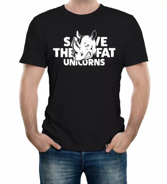 save the fat unicorns men's t-shirt conservation africa rhino funny safari, White;black
save the fat unicorns men's t-shirt conservation africa rhino funny safari, White;black