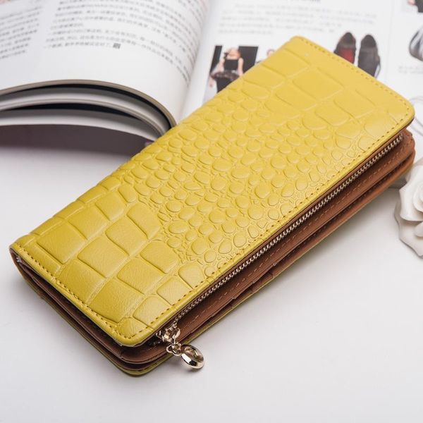 wallets fashion ladies leather wallet long style european and american crocodile pattern zipper head cowhide women's clutch1, Red;black 
wallets fashion ladies leather wallet long style european and american crocodile pattern zipper head cowhide women's clutch1, Red;black
