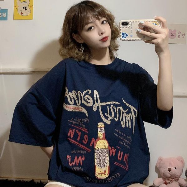 women's t-shirt personality harajuku oversize t shirt female short sleeve plus size tshirts lether beer bottle print woman korean, White
women's t-shirt personality harajuku oversize t shirt female short sleeve plus size tshirts lether beer bottle print woman korean, White
