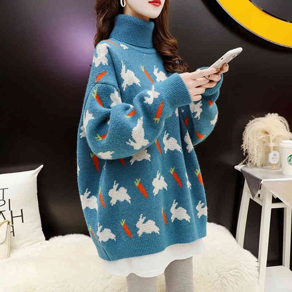 women's sweaters saleqi women winter turtlenecks pullover bunny cartoons print chic crocheted elegant female jumpers loose mesh wsli, White;black
women's sweaters saleqi women winter turtlenecks pullover bunny cartoons print chic crocheted elegant female jumpers loose mesh wsli, White;black