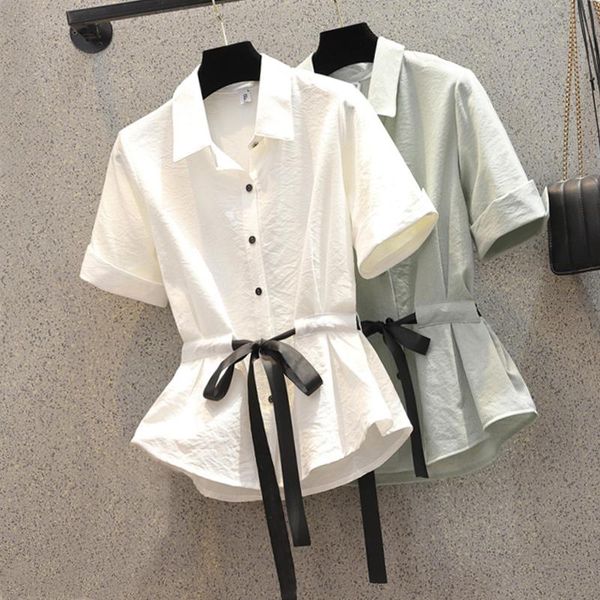 women's blouses & shirts women short sleeve shirt casual cotton and turn-down collar bow belt slim bandage fashon plus size s-3xl, White
women's blouses & shirts women short sleeve shirt casual cotton and turn-down collar bow belt slim bandage fashon plus size s-3xl, White