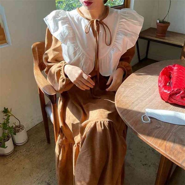 spring female loose casual peter pan collar panelled long sleeve minimalist lace up pleated ruffles dress 8q812 210510, Black;gray
spring female loose casual peter pan collar panelled long sleeve minimalist lace up pleated ruffles dress 8q812 210510, Black;gray