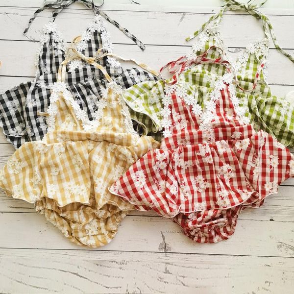girl's dresses summer baby girls suspender romper toddlers sweet style creative daisy plaid printing splicing skirt sleeveless jumpsuit, Red;yellow
girl's dresses summer baby girls suspender romper toddlers sweet style creative daisy plaid printing splicing skirt sleeveless jumpsuit, Red;yellow