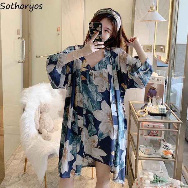 women's sleepwear women robe gown sets summer vintage v-neck nightdress floral printed loose 2pcs bathrobe japanese style daily casual, Black;red
women's sleepwear women robe gown sets summer vintage v-neck nightdress floral printed loose 2pcs bathrobe japanese style daily casual, Black;red