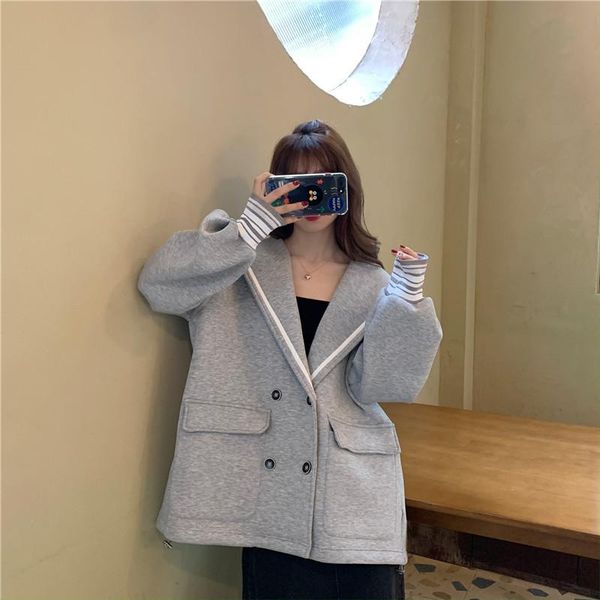 women's jackets preppy style sweet lapel plush grey coats women double breasted space black sweatshirts cute girl loose casual white ca, Black;brown
women's jackets preppy style sweet lapel plush grey coats women double breasted space black sweatshirts cute girl loose casual white ca, Black;brown