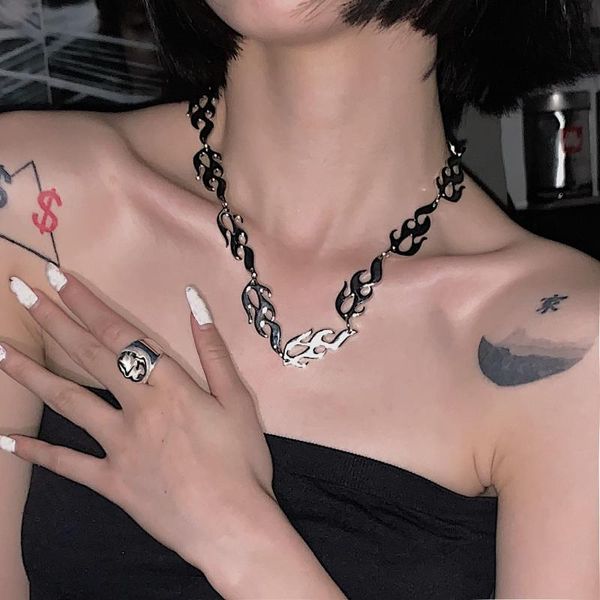 pendant necklaces punk personality flame necklace collarbone hip hop rock bracelet couple fashion jewelry birthday gift, Silver
pendant necklaces punk personality flame necklace collarbone hip hop rock bracelet couple fashion jewelry birthday gift, Silver