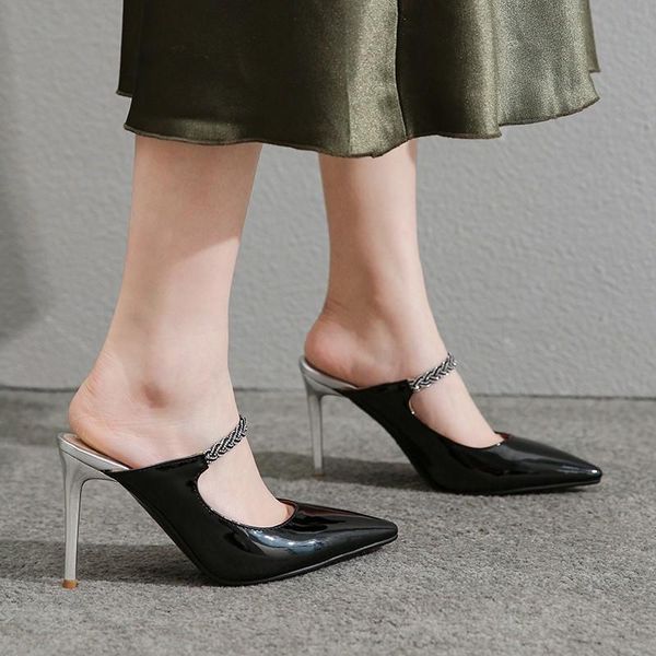 dress shoes fashion ol high heels 2021 women black bling patent leather pointed toe stiletto nude mules pumps size 43
dress shoes fashion ol high heels 2021 women black bling patent leather pointed toe stiletto nude mules pumps size 43