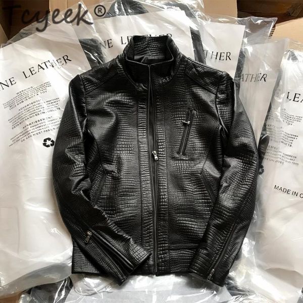 men's leather & faux tcyeek natural genuine jacket clothing 2021 streetwear sheepskin coat men real bomber jackets male, Black
men's leather & faux tcyeek natural genuine jacket clothing 2021 streetwear sheepskin coat men real bomber jackets male, Black